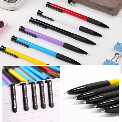 辦公學(xué)習(xí)首選 齊心藍(lán)色按動(dòng)圓珠筆，批發(fā)免郵，品質(zhì)無憂